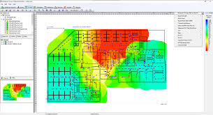 Heat map showing WiFi 6E coverage across a multi-floor office building